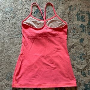 Bright coral Lululemon Power Y tank